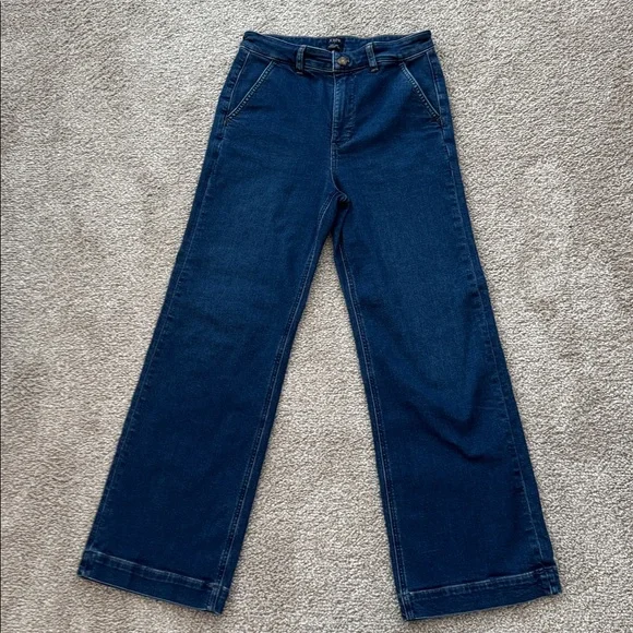 J. Crew Factory Dark Blue High-Rise Trouser Jeans - Picture 8 of 12